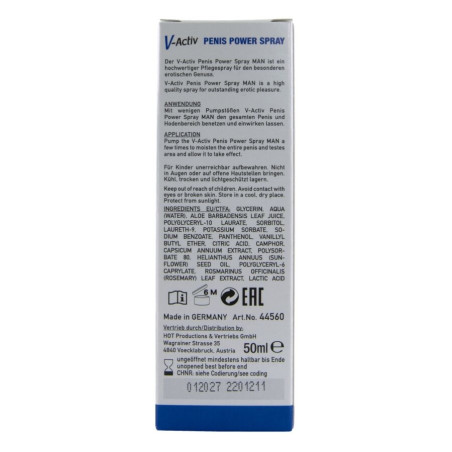 HOT V ACTIV PENIS POWER SPRAY PARA HOMBRE 50 ML