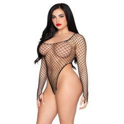 LEG AVENUE 89377 BODYSUIT DE RED INDUSTRIAL DE CORTE ALTO NEGRO TALLA UNICA 2