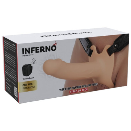 HIDDEN DESIRE INFERNO STRAP ON FUNDA PARA PENE CON VIBRACION 16 CM