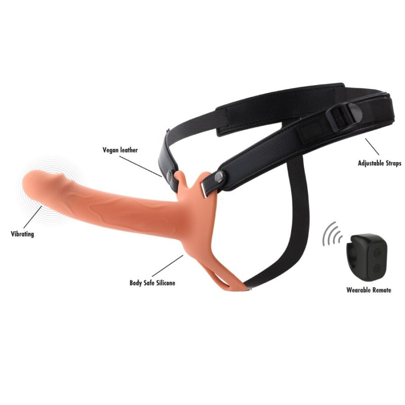 HIDDEN DESIRE INFERNO STRAP ON FUNDA PARA PENE CON VIBRACION 18 CM