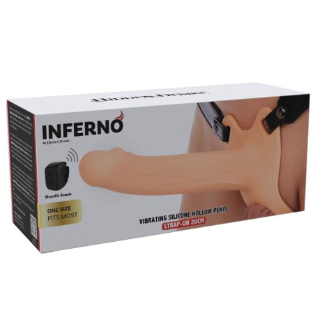 HIDDEN DESIRE INFERNO STRAP ON FUNDA PARA PENE CON VIBRACION 20 CM