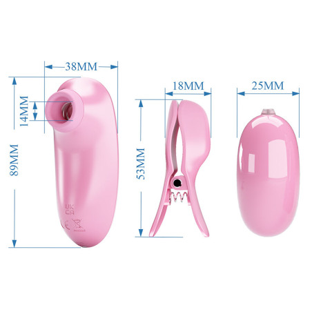 PRETTY LOVE IMONIE SET MULTIFUNCIONAL 3 EN 1 CON SUCCIONADOR PEZONES Y CLITORIS