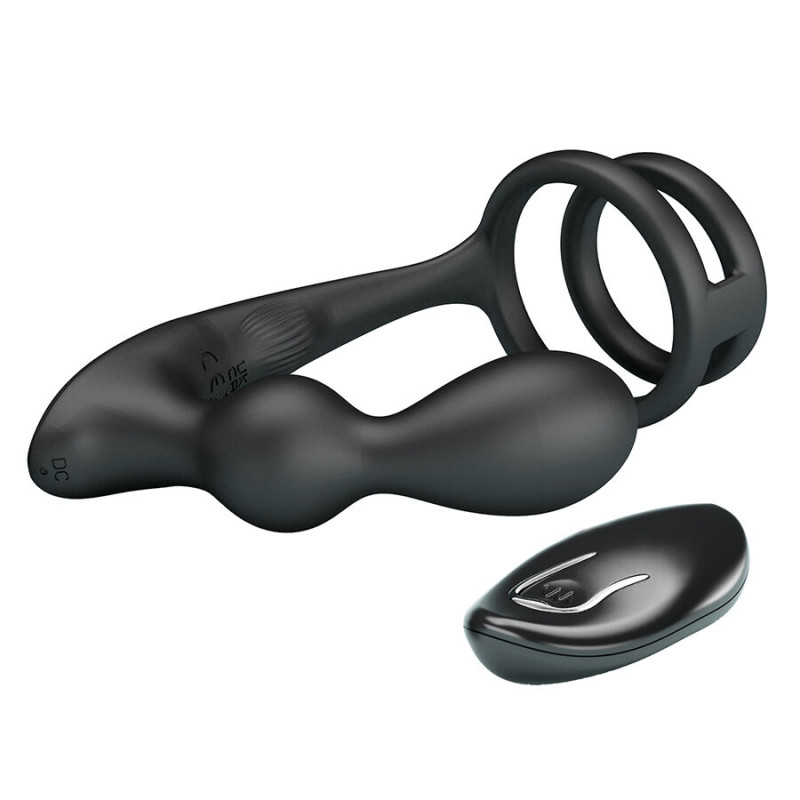 MR PLAY ANILLO PARA PENE CON PLUG ANAL CON VIBRACION CONTROL REMOTO
