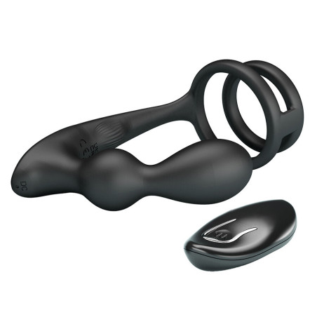 MR PLAY ANILLO PARA PENE CON PLUG ANAL CON VIBRACION CONTROL REMOTO