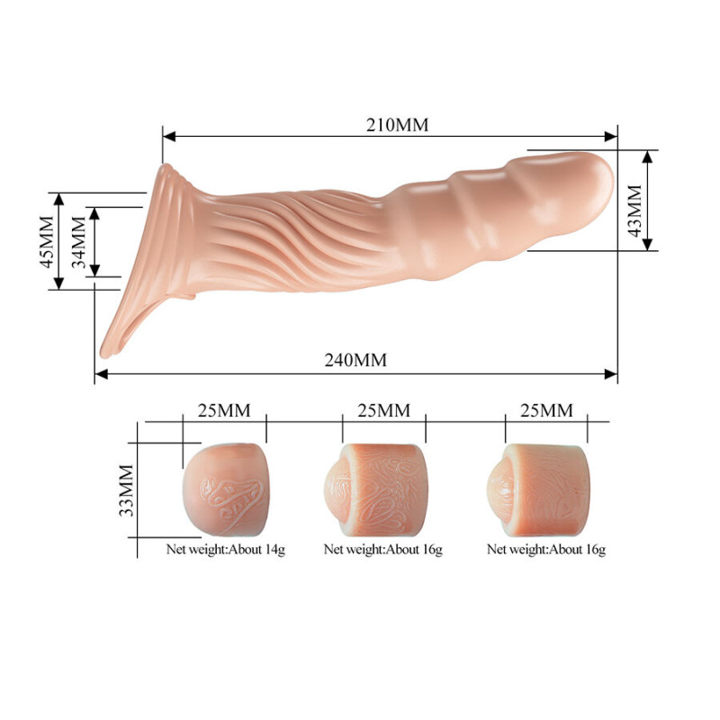 PRETTY LOVE FUNDA PARA PENE TEXTURIZADA CON EXTENSORES
