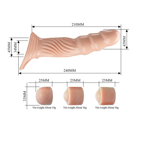 PRETTY LOVE FUNDA PARA PENE TEXTURIZADA CON EXTENSORES