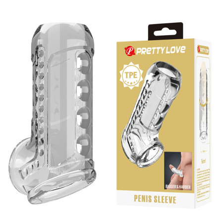 PRETTY LOVE FUNDA PARA PENE TEXTURIZADA TRANSPARENTE
