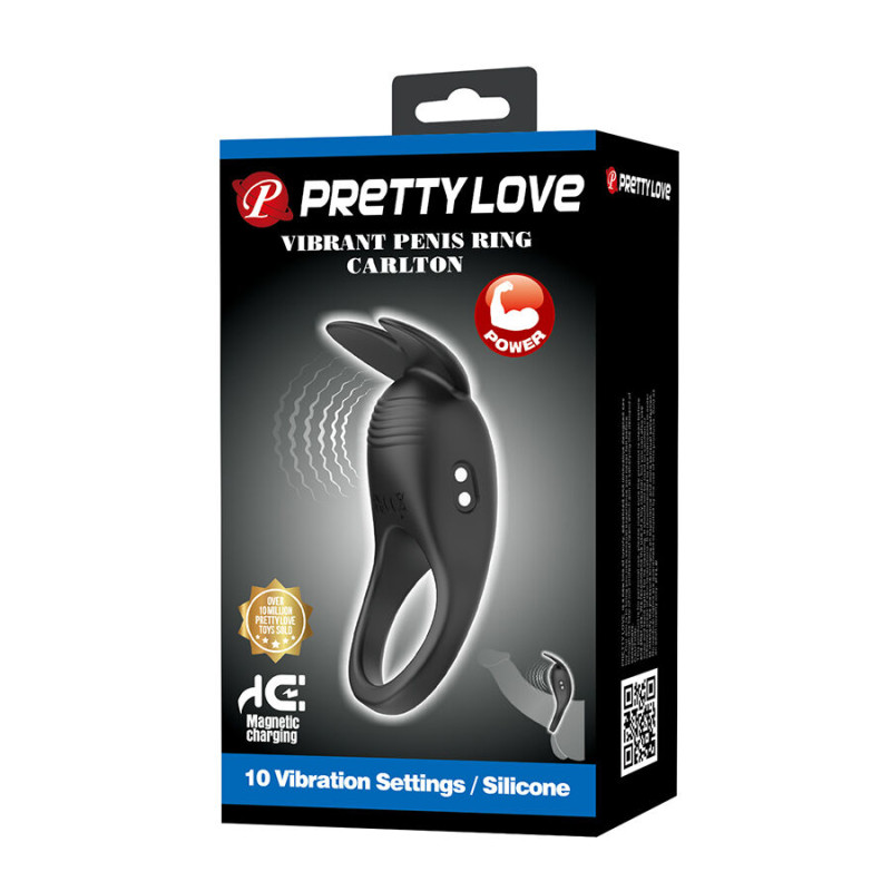 PRETTY LOVE CARLTON ANILLO PARA PENE CON ESTIMULADOR DE CLITORIS