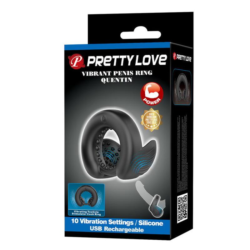 PRETTY LOVE QUENTIN ANILLO PARA PENE CON ESTIMULADOR TESTICULAR