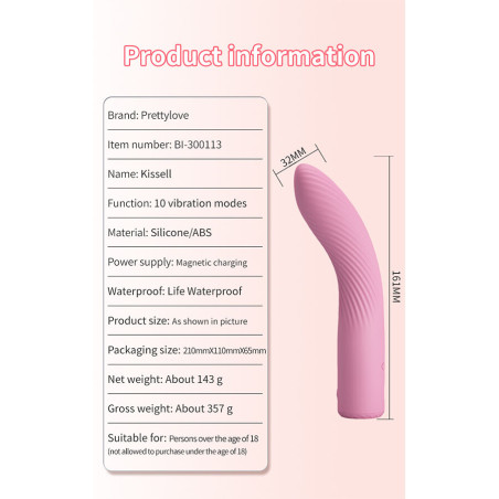 PRETTY LOVE KISELL VIBRADOR PUNTO G ROSA