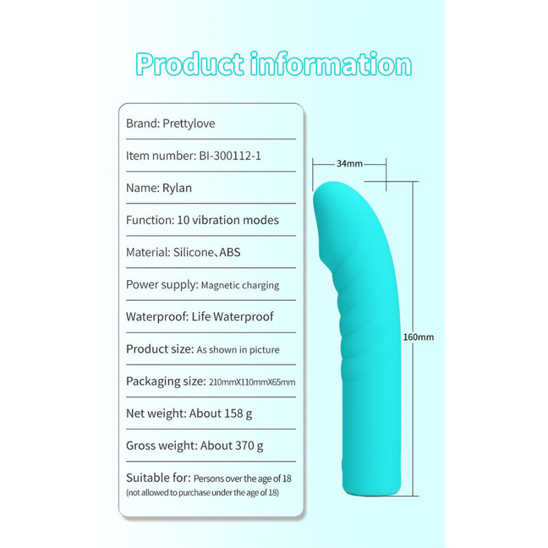 PRETTY LOVE RYLAN VIBRADOR PUNTO G AZUL