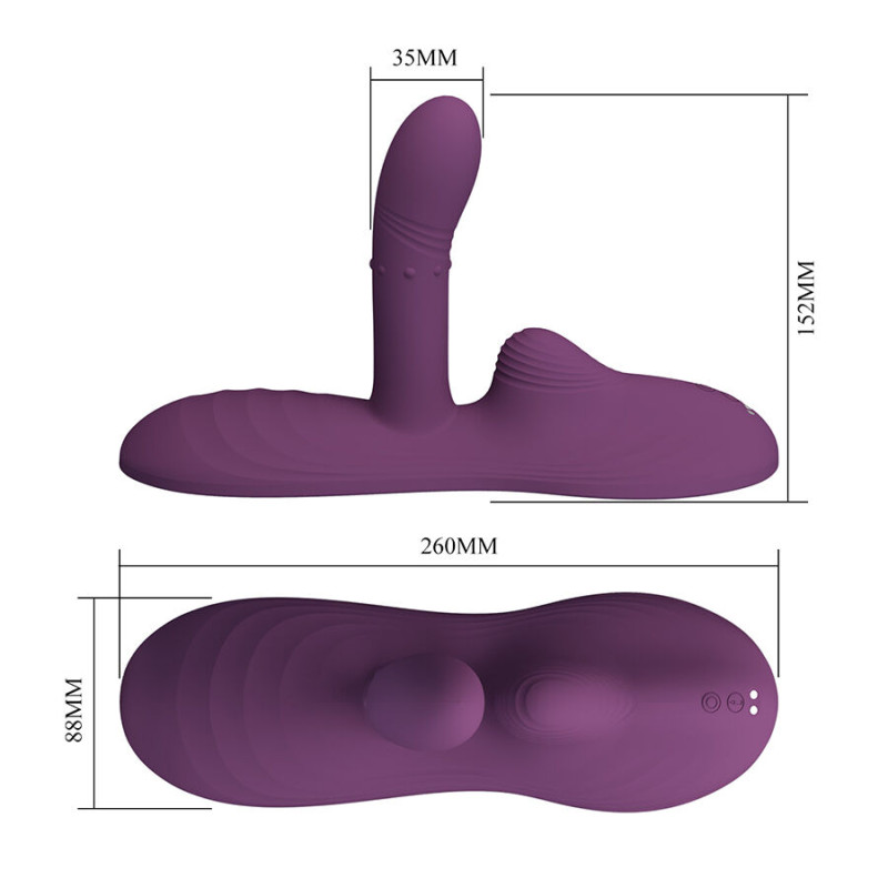 PRETTY LOVE LUKA SIT DOWN VIBRADOR CON EFECTO CALOR Y CONTROL REMOTO