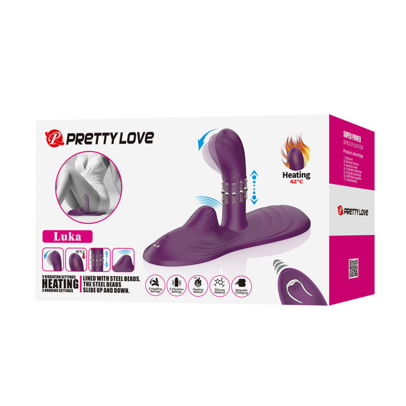 PRETTY LOVE LUKA SIT DOWN VIBRADOR CON EFECTO CALOR Y CONTROL REMOTO