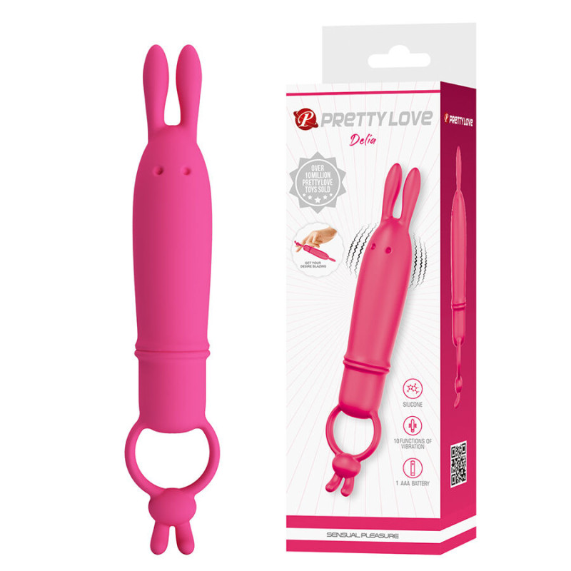 PRETTY LOVE DELIA VIBRADOR RABBIT CON ANILLO DE SUJECION