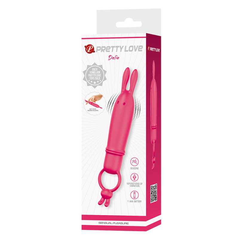 PRETTY LOVE DELIA VIBRADOR RABBIT CON ANILLO DE SUJECION