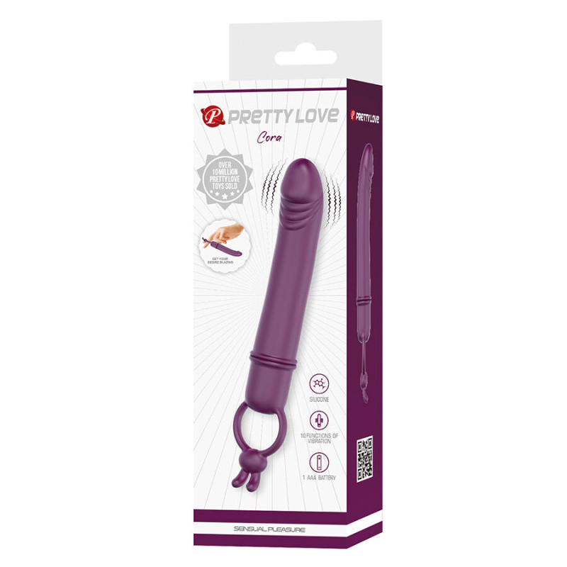 PRETTY LOVE CORA VIBRADOR FORMA PENE CON ANILLO DE SUJECION
