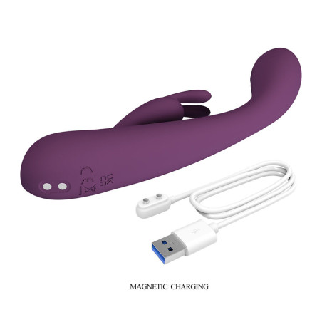 PRETTY LOVE EMMA VIBRADOR CON ESTIMULADOR RABBIT MORADO