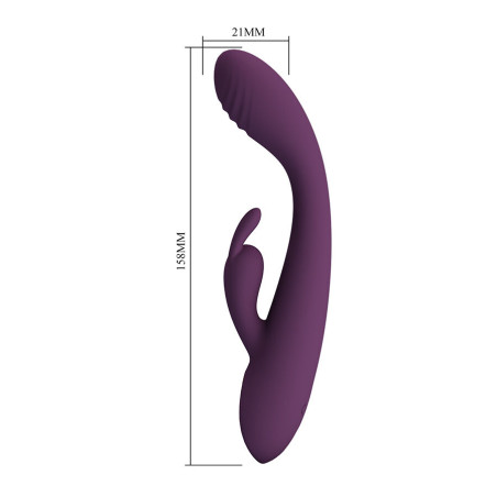 PRETTY LOVE EMMA VIBRADOR CON ESTIMULADOR RABBIT MORADO