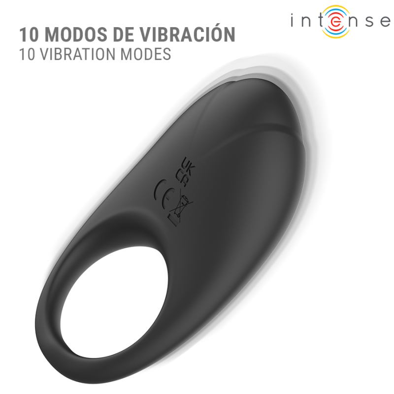 INTENSE MERLOTTE ANILLO VIBRADOR CON ESTIMULACION DE CLITORIS NEGRO