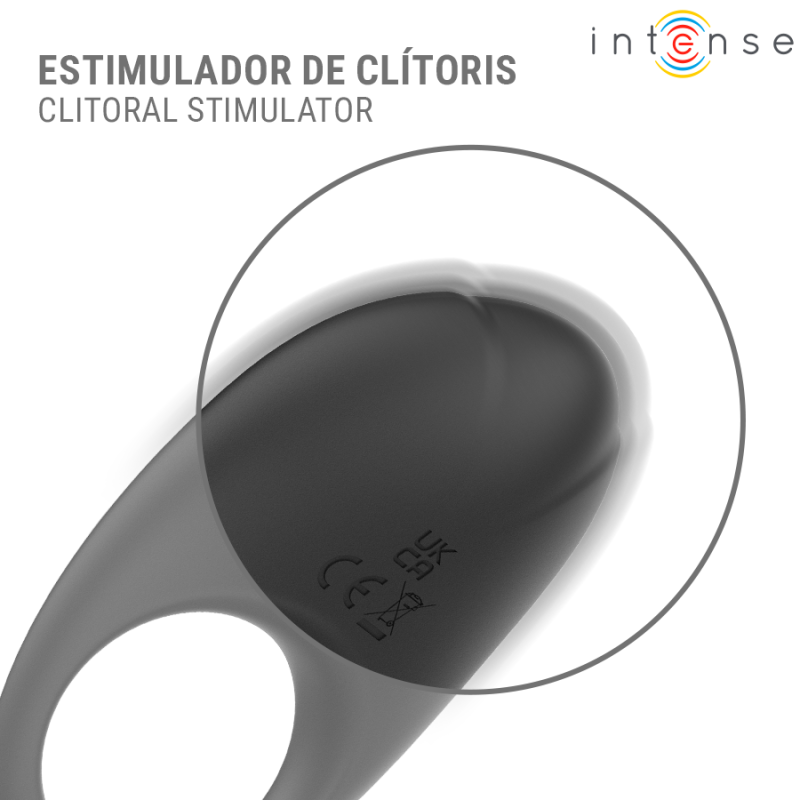INTENSE MERLOTTE ANILLO VIBRADOR CON ESTIMULACION DE CLITORIS NEGRO