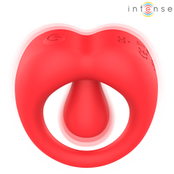 INTENSE RUSSELL ANILLO VIBRADOR CON ESTIMULACION DE CLITORIS ROJO 2