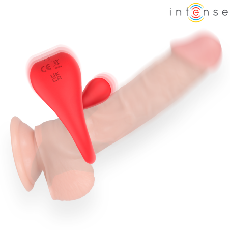 INTENSE RUSSELL ANILLO VIBRADOR CON ESTIMULACION DE CLITORIS ROJO
