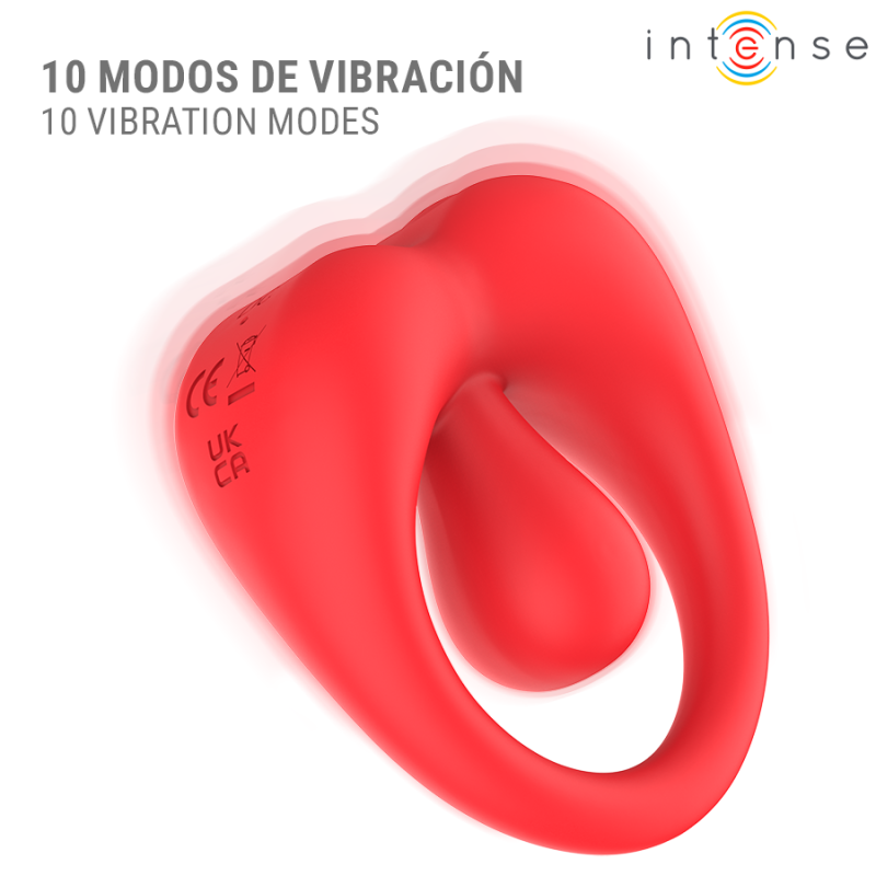 INTENSE RUSSELL ANILLO VIBRADOR CON ESTIMULACION DE CLITORIS ROJO