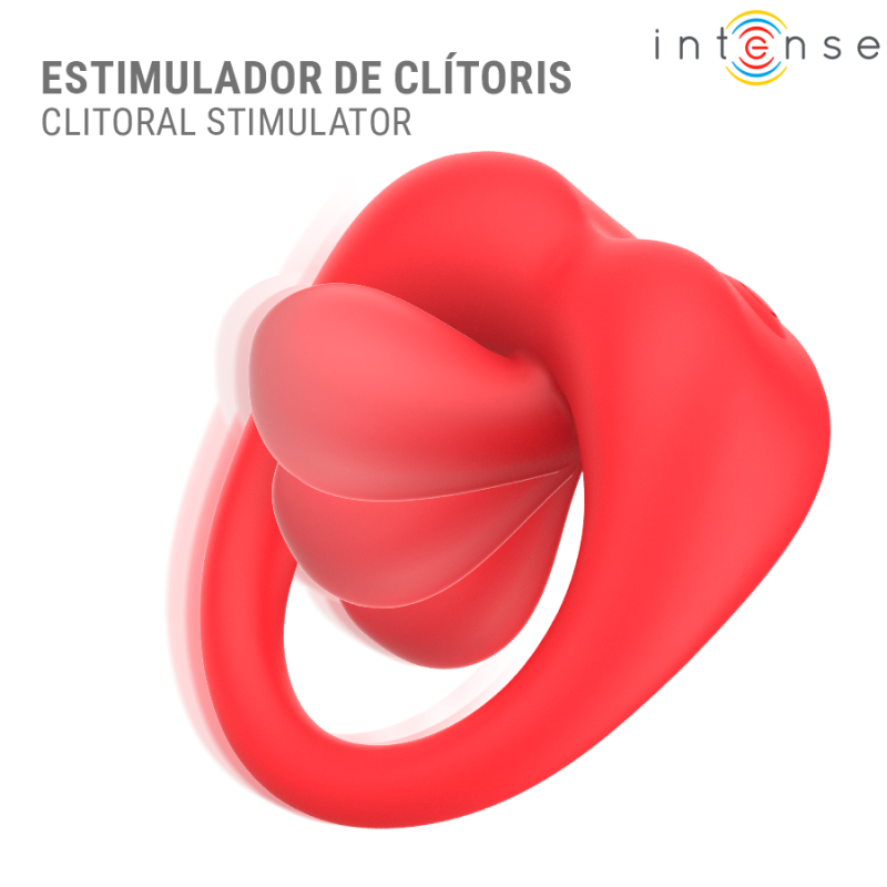 INTENSE RUSSELL ANILLO VIBRADOR CON ESTIMULACION DE CLITORIS ROJO