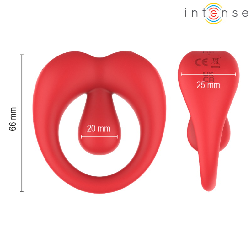 INTENSE RUSSELL ANILLO VIBRADOR CON ESTIMULACION DE CLITORIS ROJO