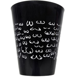 DIABLO PICANTE VASO NEGRO 500 ML CON TETAS BLANCAS