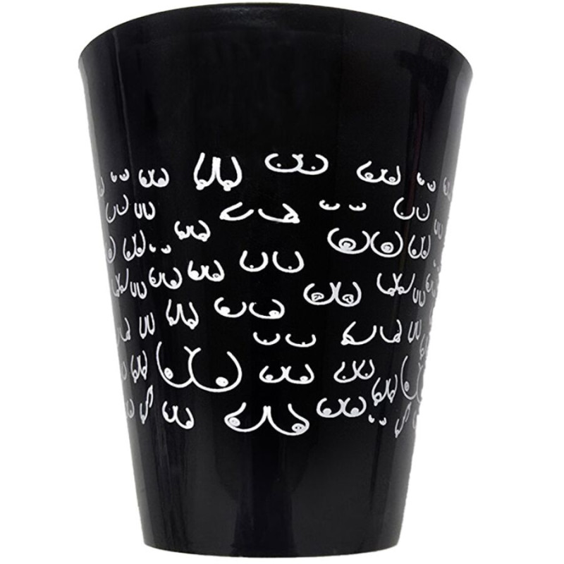 DIABLO PICANTE VASO NEGRO 500 ML CON TETAS BLANCAS