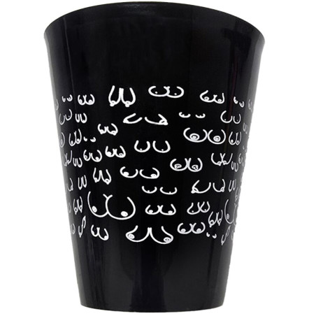 DIABLO PICANTE VASO NEGRO 500 ML CON TETAS BLANCAS