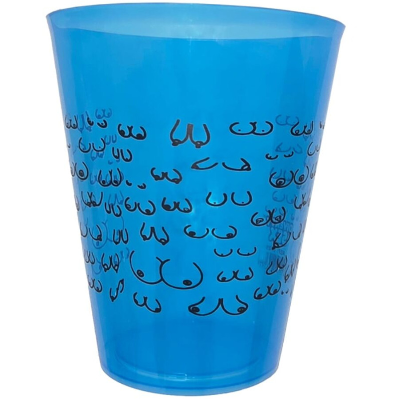 DIABLO PICANTE VASO AZUL 500 ML CON TETAS NEGRAS