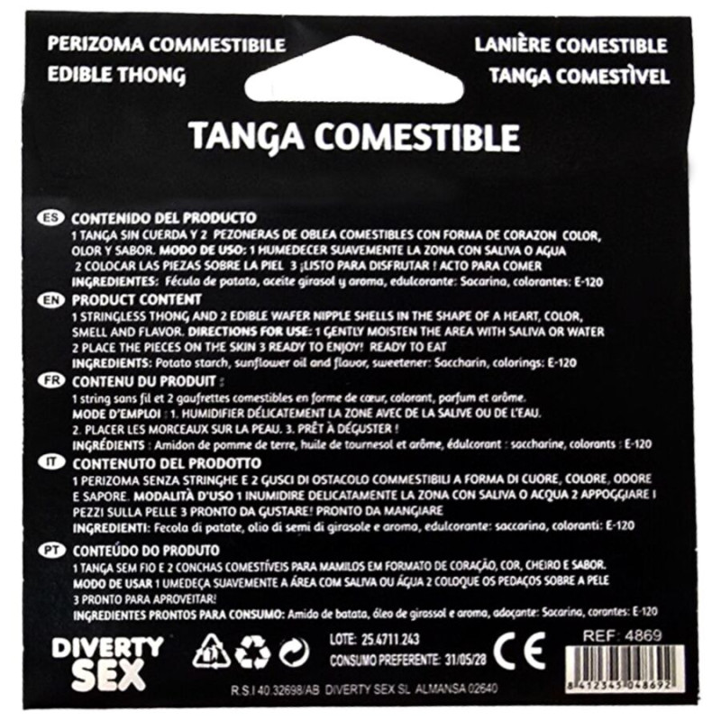 HOTFLOWERS TANGA NINA WAFER Y 2 PEZONES SABOR FRESA es pt es fr it 