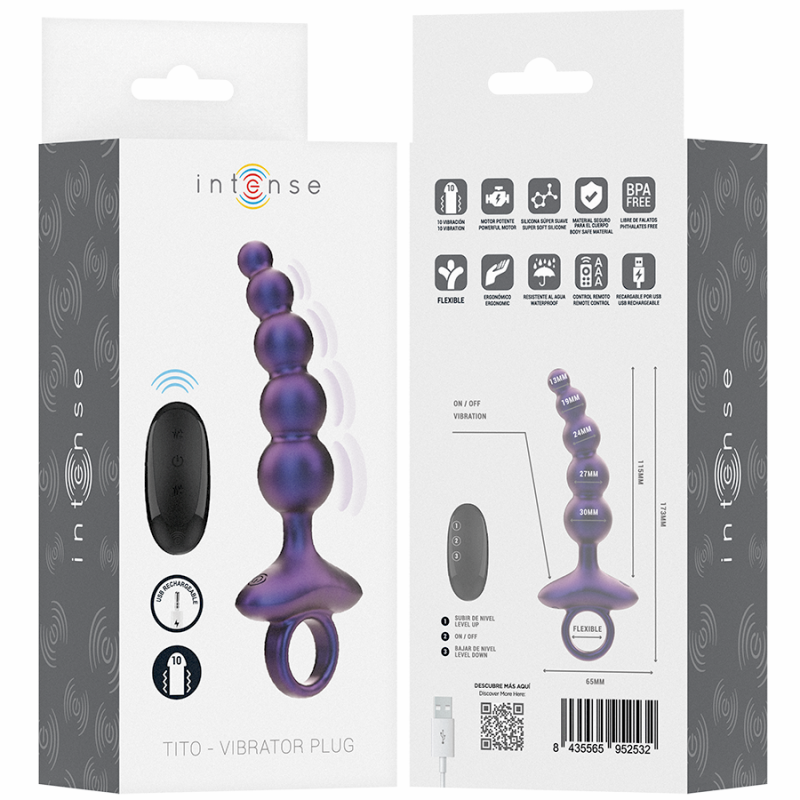 INTENSE TITO VIBRATING ANAL PLUG MODEL 3 REMOTE CONTROL