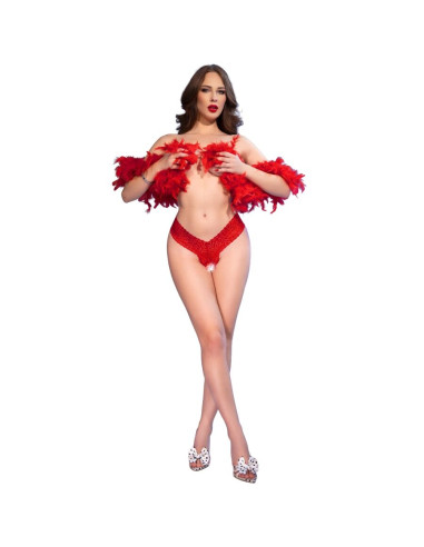 CHILIROSE CR 4885 RED OPEN CROTCH THONGS S