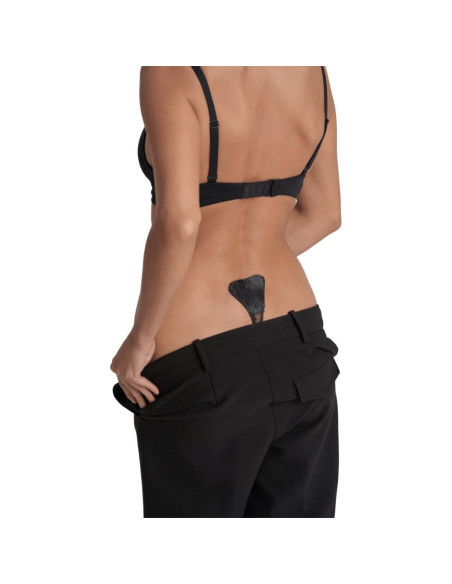 BYE BRA ADHESIVE THONG LACE BLACK ONE SIZE