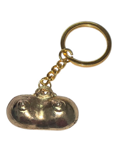DIABLO PICANTE GOLD METAL KEYCHAIN WITH BREASTS