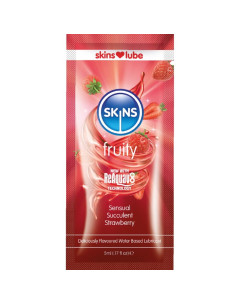 SKINS FRUITY WATER BASED LUBRICANT STRAWBERRY SINGLE DOSE 5 ML