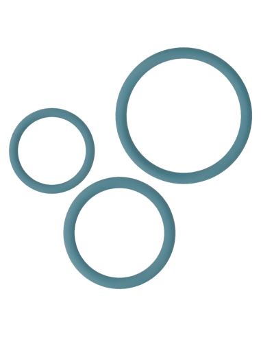 OHMAMA 3 RINGS SET FOR PENIS TESTICLES BLUE