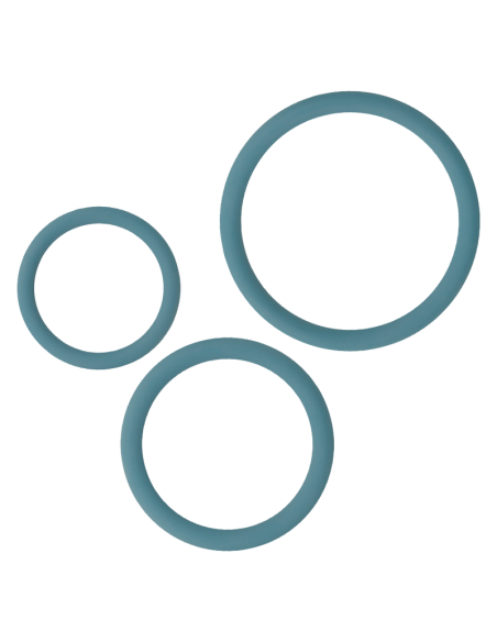 OHMAMA 3 RINGS SET FOR PENIS TESTICLES BLUE
