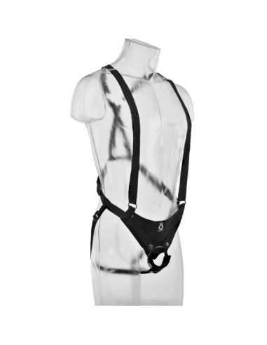 KING COCK 28 CM HOLLOW STRAP ON SUSPENDER SYSTEM FLESH