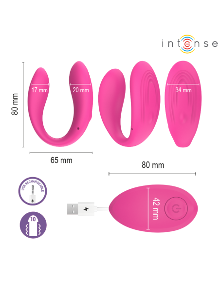 INTENSE NORA VIBRATING CLAMP STIMULATOR PINK