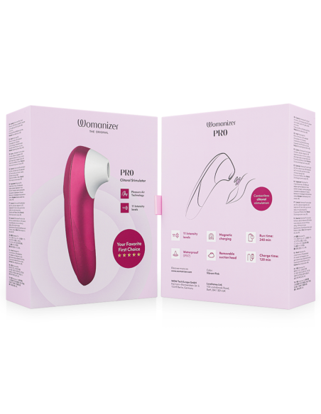 WOMANIZER PRO VIBRANT CLITORAL STIMULATOR PINK