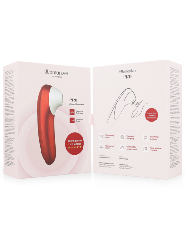 WOMANIZER PRO VIBRANT CLITORAL STIMULATOR BURGUNDY