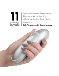 WOMANIZER PRO VIBRANT CLITORAL STIMULATOR SILVER GREY 2