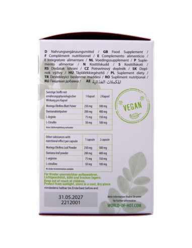 HOT MORINGA WOMEN CAPS WOMAN 60 UNITS