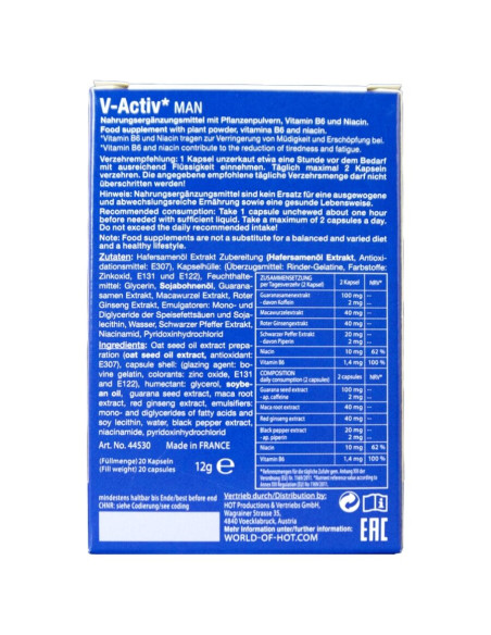 HOT V ACTIV CAPS MAN 20 UNITS