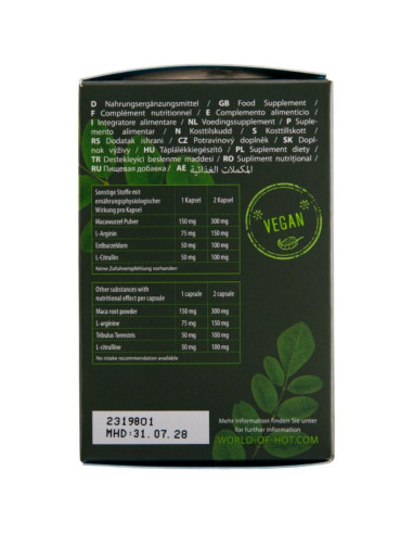 HOT MORINGA MEN CAPS MAN 60 UNITS
