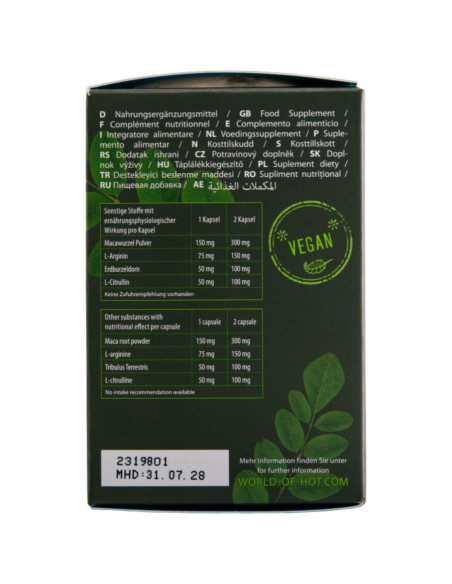 HOT MORINGA MEN CAPS MAN 60 UNITS